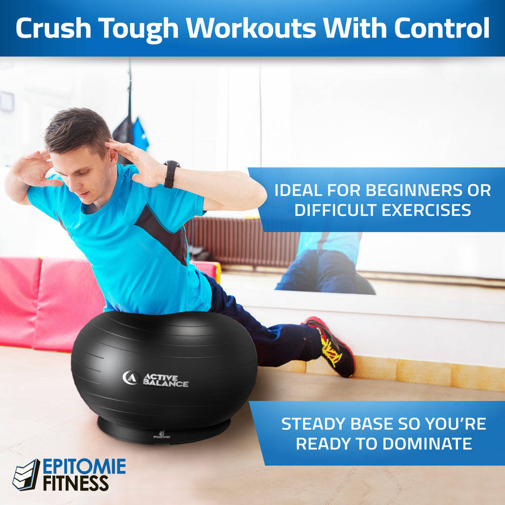Exercise Ball Base for Stability - Stand For Balance Balls Fits Balls ...